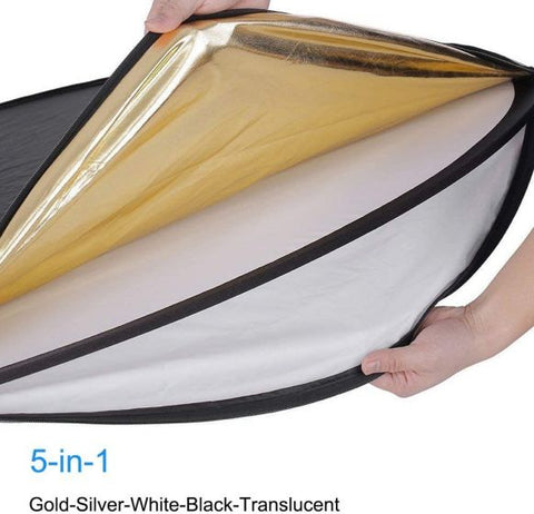 60x60cm 5 In 1 Multi Disc Photography Studio Photo Oval Collapsible Light Reflector Handhold Portable Photo Disc