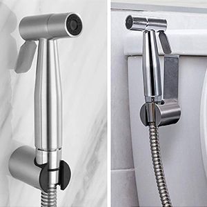 Handheld SS Bidget Sprayer with T-Adaptor Valve kit Pressure for Bathing Pets, Feminine Hygiene