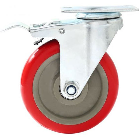 Set of 4 Heavy Duty Swivel Casters with Lock Brakes 5" Polyurethane Wheels