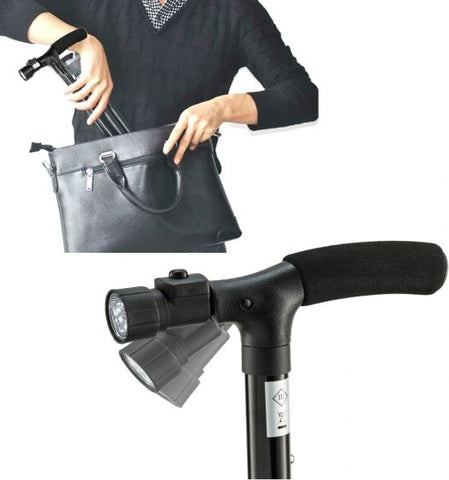 Folding Walking Cane with LED Light Adjustable Lightweight for Men and Women for Arthritis