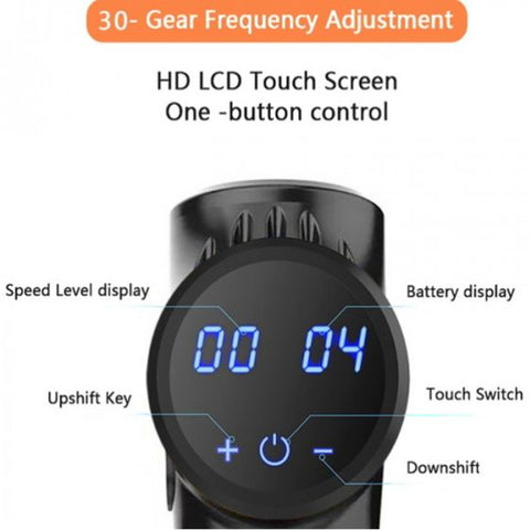 Muscle Massage Gun 6 Heads 30 Speed LCD touch screen Deep Tissue Massager Gun Exercising Muscle Pain Body Relaxation