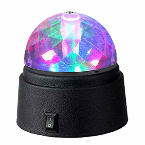 Indoor Sansai Battery Powered Mini LED Party Disco Light Spinning/Rotating 9cm