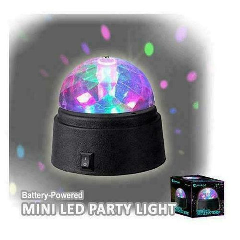 Indoor Sansai Battery Powered Mini LED Party Disco Light Spinning/Rotating 9cm