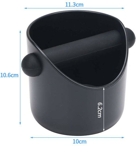 Black Bucket Coffee Waste Container Tamper Tube Bin Knock Box Espresso Grinds AU