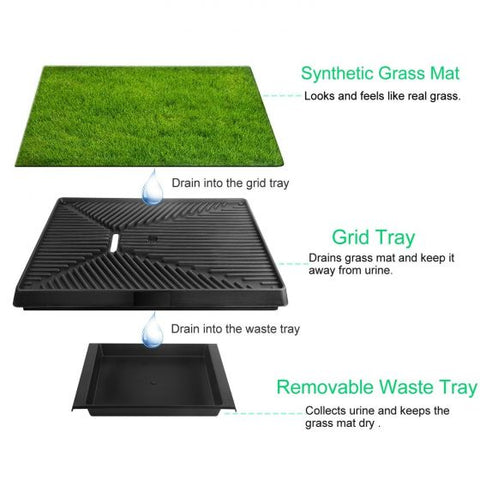 Dog Potty Tray  with Grass mat