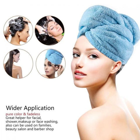 Microfiber Hair Towel Wrap for Women Quick Dry Hair Turban for Drying Curly, Long & Thick Hair (10 inch X 26 inch)