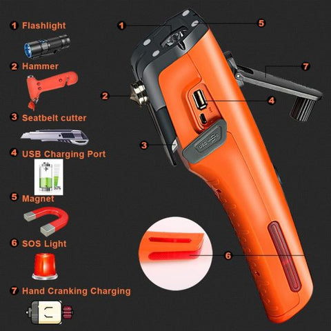8 In 1 Car Emergency Kit for Vehicle Escape/Field Survival
