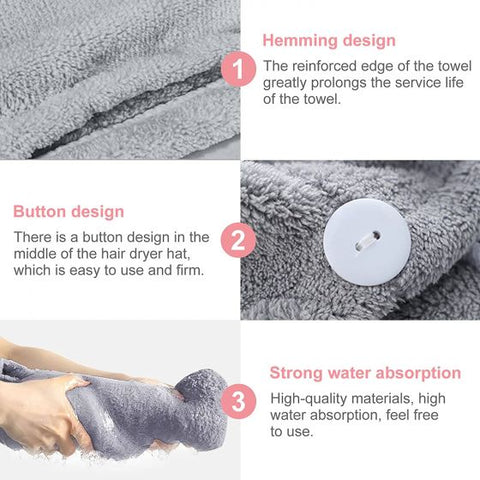 Microfiber Hair Towel Wrap for Women Quick Dry Hair Turban for Drying Curly, Long & Thick Hair (10 inch X 26 inch)