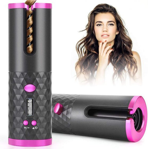 Cordless Automatic  Wireless Curler Rechargeable Hair Curling Wand for Hair Styling