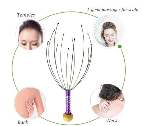 Scalp Massage Machine Head Massager Scalp Scratcher 12 Fingers Head Scratcher For Head Massage Body Relaxing Hair Massage