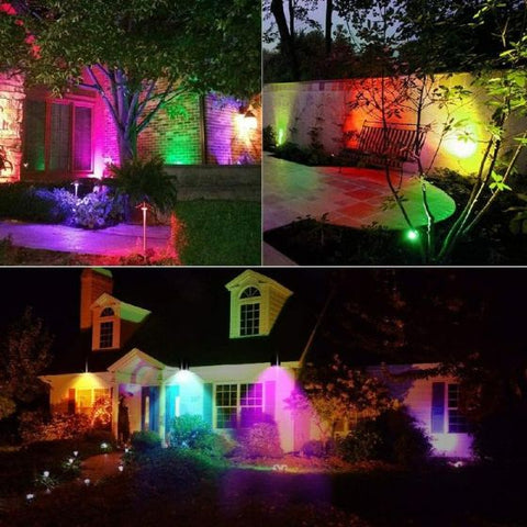 RGB 10 LEDs Solar Landscape Spotlights