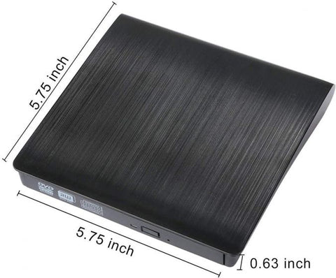 External DVD CD Writer USB 3.0 Burner Drive Player High Speed Data Transfer for Laptop/Desktop/MacBook/Windows 10/8/7 - (Black)