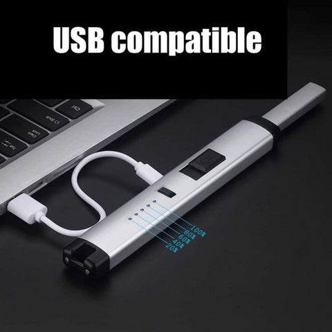 Electronic USB Pulse Plasma Arc Lighter Rechargeable Candle Lighter Safety Lock and Power Indicator