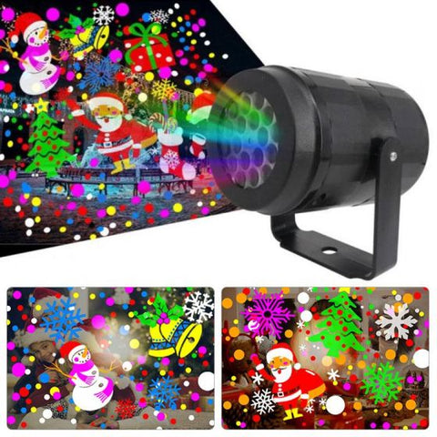 Christmas Laser Projector Merry Christmas High-brightness 16 Pattern Automatic Rotating Indoor