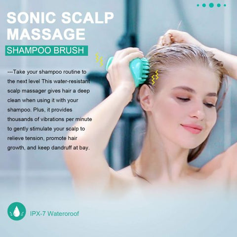 Electric Shampoo Brush  Scalp Scrubber Head Massager Stress Relax Rechargeable for Shower