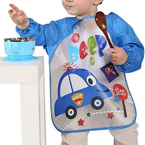 Baby Bibs Waterproof Long Sleeve Feeding Plastic Apron