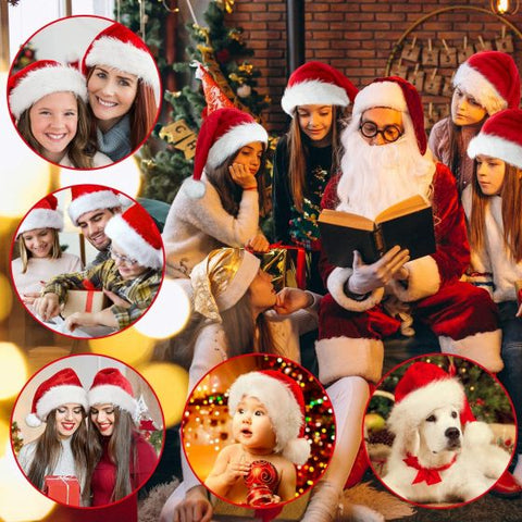 Christmas Santa Hat Red And White Xmas Cap