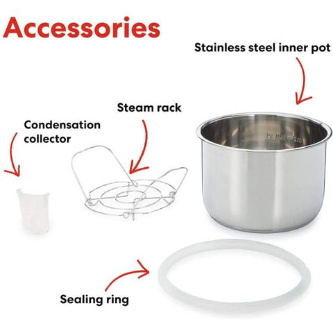 7-in-1 Electric Pressure Cooker, Slow Cooker, Rice Cooker, Steamer, Saute, Yogurt Maker, Warmer & Sterilizer, 6 Quart, Stainless Steel/Black