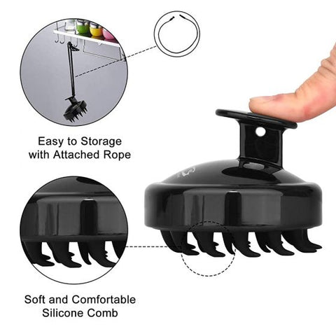 Silicone Hair Shampoo Brush - Black