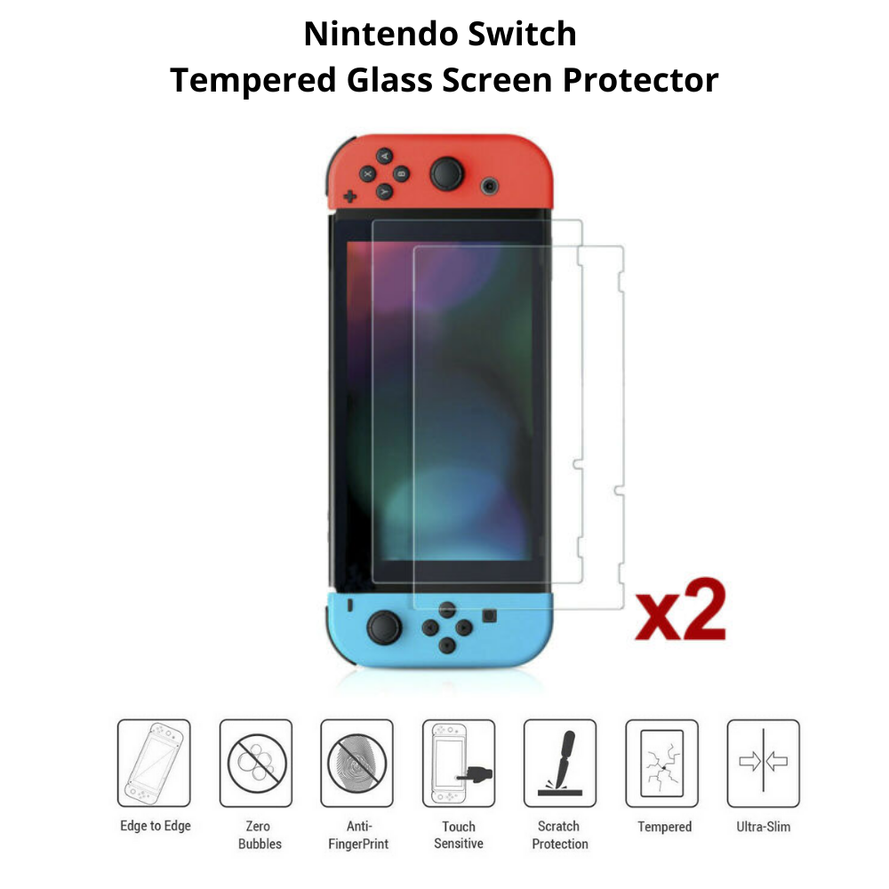 2x Premium Tempered Glass Screen Protector for Nintendo Switch