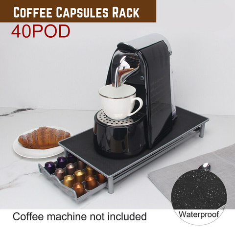 Coffee Capsules Holder Rack 40 Pods Drawer Storage Organizer Stand For Nespresso