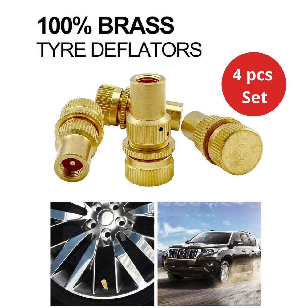 4 x Tyre Deflators - Air Deflator Tool - Tire Pressure Deflators Brass ...