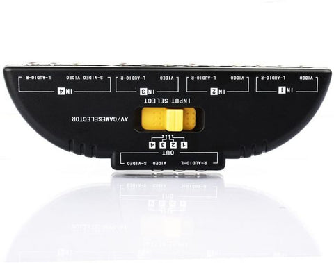 4 Ports AV Composite RCA Selector Box Switch Splitter Adapter Combo Cable Cord Plug Converter