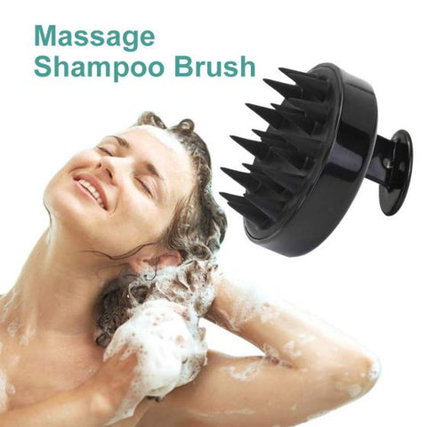 Silicone Hair Shampoo Brush - Black