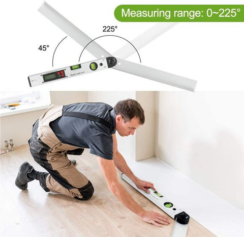 Digital Angle Finder with Pouch 400mm/16 inch Angle Ruler with Spirit Levels Backlit LCD Tool for Roofing Engineering
