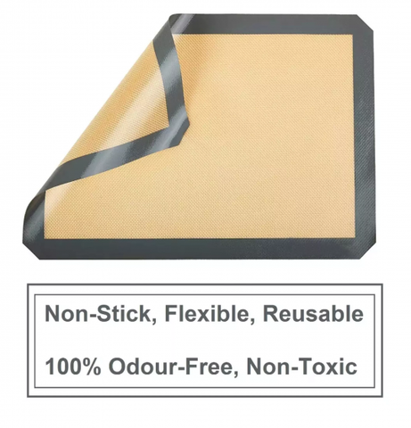 Silicone Baking Mats - Set of 2 Non-Slip Washable Reusable Baking Tray, Heat-Resistant Cooking Bakeware Mat, BPA Free (Gray)