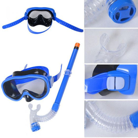 Children Swimming Glasses With Snorkel Underwater Sports Boys Girls Kids Diving Glass