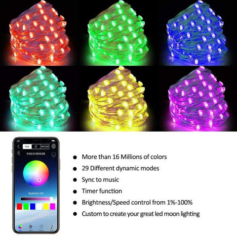 APP Remote Control USB LED Lights - Multicolor