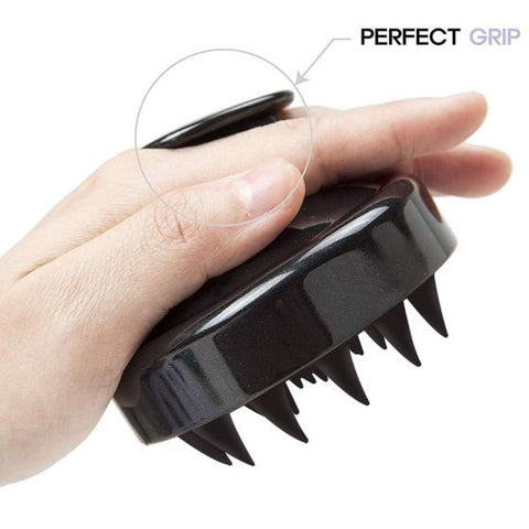 Silicone Hair Shampoo Brush - Black