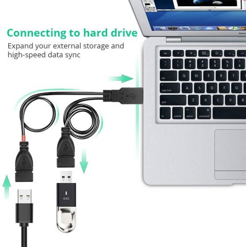 USB Male to 2-Female Cable Adapter