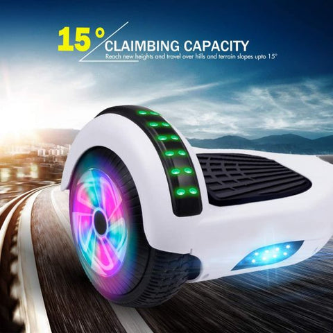 Hoverboard with Bluetooth Speaker, 6.5"Description: Self Balancing Scooter with LED Wheels and LED Lights Hover Board for Adults Kids