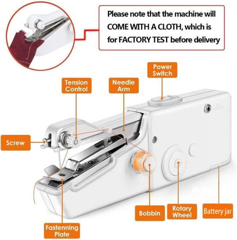Handheld Portable Mini sewing machine Quick Repairing for Fabric Clothing Kids Cloth Pet Clothes, Suitable for Travel Use beginners