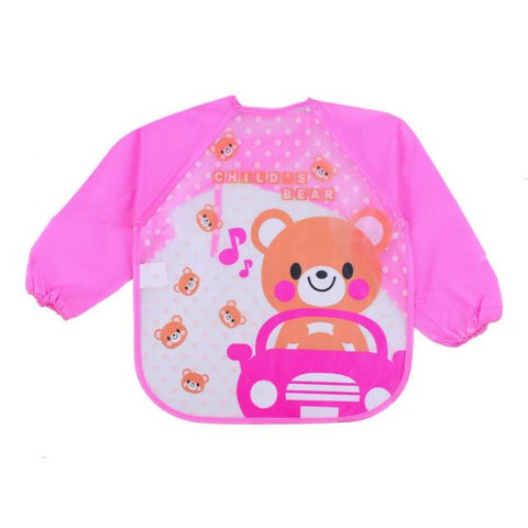Baby Bibs Waterproof Long Sleeve Feeding Plastic Apron