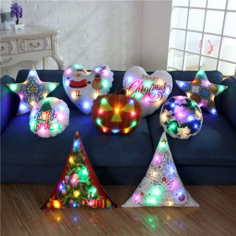 Christmas Decorations Star Light Pillow Covers  Winter Holiday Cushion Home pillowcase