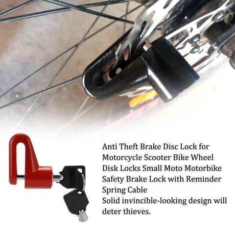 Bicycle Brake Lock, Mini Portable Metal Disc Brake Lock with Two Safety Keys for Mountain Bike