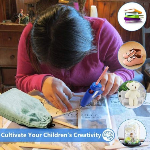 Hot Glue Gun with 50 pcs Melt Glue Sticks Kit Flexible Trigger Temperature Corded Glue Gun for Craft Supplies