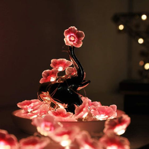 2M 20Leds Cherry Blossoms Flower String Lights Decor  Indoor Outdoor Starry Fairy String Lights for Home Bedroom Spring Wedding Party Battery Powered