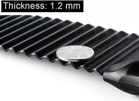 Crinkle Potato Cutter - 2.9" x 11.8" 420 Stainless Steel Waves French Fries Slicer, Save-effort Handheld Chipper Chopper, Vegetable Salad Chopping Knife Home Kitchen Wavy Blade Cutting Tool, Black