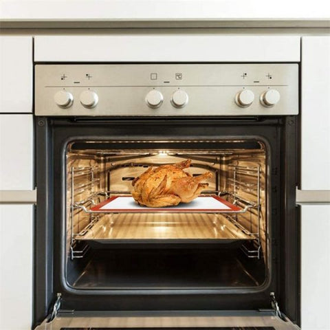 Silicone Baking Mats - Set of 2 Non-Slip Washable Reusable Baking Tray, Heat-Resistant Cooking Bakeware Mat, BPA Free (Gray)