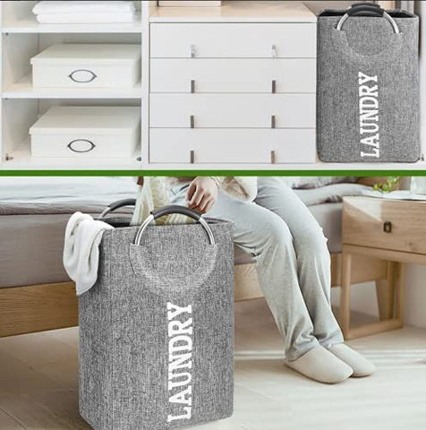 Foldable Laundry Hamper Bag with Handles Collapsible Dirty Clothes Basket for Washing Storage