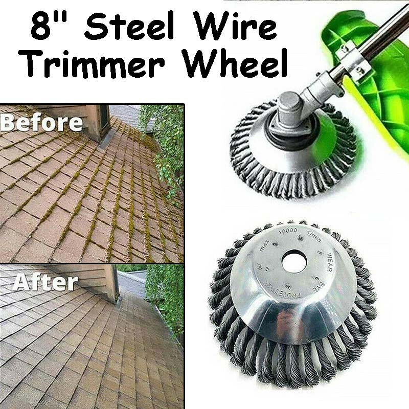 8" Grass Cutter Steel Wire Trimmer Wheel Garden Lawn Mower Head Tool