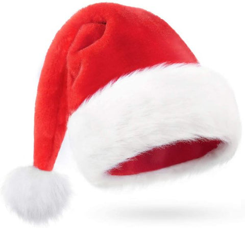Christmas Santa Hat Red And White Xmas Cap