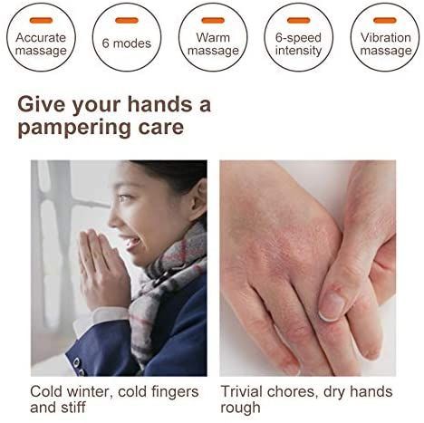 Electric Hand Massager,6 Modes and 6 Levels Pressure Point Massage with Air Compression and Heat for Arthritis,Pain Relief,Carpal Tunnel and Finger Numbness