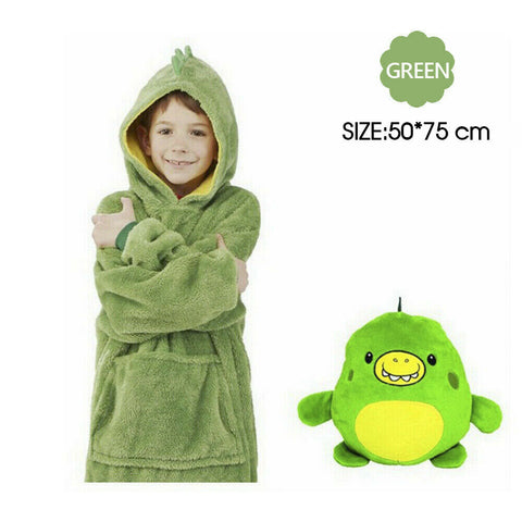 Kid Blanket Hoodie With Hooded Ultra Plush Sweatshirt Fleece Warm Soft AU