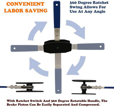 Brake Caliper Press Tool Car Ratchet Brake Piston Caliper Wrench Spreader Tools Hand Tool Accessories for Car Repair