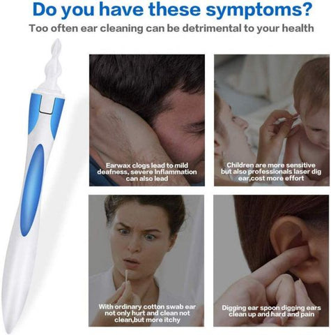 Earwax Remover, Ear Wax Remover Tool Spiral Earwax Removal Kit with 16 Soft Replacement Heads Safe for Adult & Kids